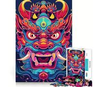 Puzzle Japonais néon Oni Yokai pour Adultes, 1000 pièces, Jouet d'exercice Mental, détente, Design, Assemblage, Cadeau Exquis (50x75cm)