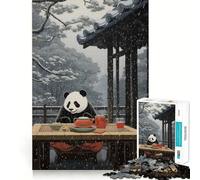 Puzzle Japonais Panda 1000 pièces pour Adolescents Jeu de logique et d'adresse Décoration Murale Amusante et Facile à Partager (38x26cm)