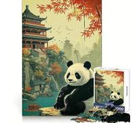 Puzzle Japonais Panda pour Adultes, 1000 pièces, Jeu de Concentration et de détente, Bordure serrée, Cadeau du Père Noël (38x52cm)