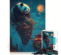 Puzzle Japonais Panda pour Adultes, 1000 pièces, Jeu de logique Solide, Jeu apaisant, Bords Nets, Cadeau Artistique (50x75cm)