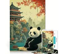 Puzzle Japonais Panda pour Adultes 1000 pièces Logic Boost Toy Group Joy Premium Edge Bday Surprise (50x75cm)