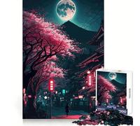 Puzzle Japonais pour Adultes,1000 pièces,Motif Fleurs de Cerisier,idéal pour stimuler l'esprit et se détendre Ajustement précis Cadeau de Noël Parfait (50x75cm)