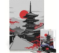Puzzle Japonais Red Moon de 1000 pièces pour Adolescents, Jeu de logique mentale, Silencieux et précis, idéal pour Les vœux de Noël (50x75cm)