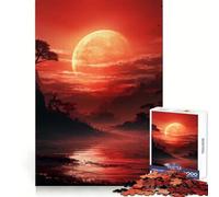Puzzle Japonais Red Moon pour Adolescents, 1000 pièces, pour stimuler la mémoire, Doux et Relaxant, découpe Lisse, Cadeau élégant (38x26cm)