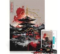 Puzzle Japonais Rouge de 1000 pièces pour Adolescents Stimule la mémoire Calme et sérénité Découpe de qualité supérieure (50x75cm)