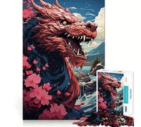 Puzzle Japonais Sakura Dragon de 1000 pièces pour Adolescents, Jeu de réflexion et d'assemblage, Cadeau Classique (50x75cm)