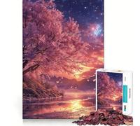 Puzzle Japonais Sakura Sunset pour Adultes, 1000 pièces, renforce la mémoire, Divertissement Occasionnel, qualité supérieure, Cadeau élégant (50x75cm)