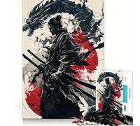 Puzzle Japonais Samouraï Dragon 1000 pièces pour Adolescents Décoration Murale apaisante et Amusante aux découpes nettes (50x75cm)