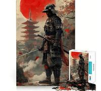 Puzzle Japonais Samouraï Guerrier, 1000 pièces, Difficile, pour Adultes, Jeu de logique Fine, Calme et Amusant, Bords Nets, Cadeau attentionné (38x26cm)