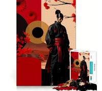 Puzzle Japonais Samouraï Ninja 1000 pièces pour Adolescents, Jeu de logique et de Train, Silencieux et Amusant, découpe Nette, Joli Cadeau (38x52cm)