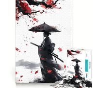 Puzzle Japonais Samurai Autumn de 1000 pièces pour Adolescents Jeu de réflexion et de détente pour Les fêtes (50x75cm)