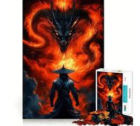 Puzzle Japonais Samurai Dragon 1000 pièces pour Adolescents Améliore la mémoire Détente et créativité Bords précis Cadeau élégant (50x75cm)