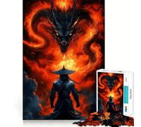 Puzzle Japonais Samurai Dragon 1000 pièces pour Adolescents, Jeu de logique Solide, Moment Serein, Bords Nets, Cadeau créatif (38x52cm)