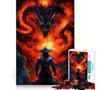 Puzzle Japonais Samurai Dragon 1000 pièces pour Adolescents, Jeu de logique Stimulant, Moments en Famille, Bords Nets, Surprise chaleureuse (38x26cm)