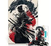 Puzzle Japonais Samurai Dragon 1000 pièces pour Adolescents, Jeu intellectuel, détente mentale, découpe de qualité, Cadeau de Vacances (38x26cm)