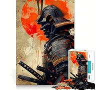 Puzzle Japonais Samurai Moon Rouge pour Adultes, 1000 pièces, renforce la mémoire, Divertissement Occasionnel, qualité supérieure, Cadeau élégant (38x26cm)