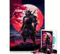 Puzzle Japonais Samurai Red Moon, 1000 pièces, défi intellectuel, qualité et qualité, idéal pour Adultes (38x26cm)