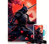 Puzzle Japonais Samurai Red Moon de 1000 pièces pour Adolescents, Jeu d'entraînement cérébral, détente mentale, Art à Assembler, Cadeau Unique (50x75cm)