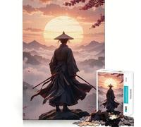 Puzzle Japonais Samurai Sunrise 1000 pièces pour Adultes Renforce la mémoire, soulage Le Stress, qualité supérieure, Cadeau d'anniversaire (38x26cm)