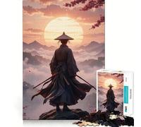 Puzzle Japonais Samurai Sunrise pour Adolescents, 1000 pièces, Jeu de réflexion, Design Relaxant, Assemblage, Cadeau de qualité (50x75cm)