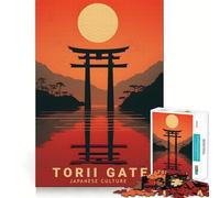 Puzzle Japonais Torii Gate 1000 pièces pour Adolescents, Jeu de réflexion, Plaisir partagé, Bords précis, Cadeau de Noël 38x52cm