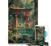 Puzzle Japonais Torii Gate 1000 pièces pour Adolescents, Jeu d'exercice Mental Relaxant et Amusant, 38x52cm