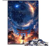 Puzzle Japonais Torii Gate 1000 pièces pour Adultes, Jeux éducatifs, Jouets à Faire soi-même avec Affiche et fiche de Questions Assorties (26x38cm)