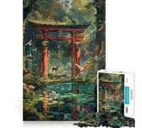 Puzzle Japonais Torii Gate de 1000 pièces pour Adultes et Adolescents, Jeu de réflexion apaisant, découpe précise, Cadeau de Noël 38x26cm