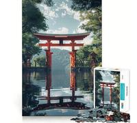 Puzzle Japonais Torii Gate de 1000 pièces pour Adultes, Jeu de logique et de Jeu en Groupe, Bords Nets, 50x75cm