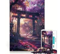 Puzzle Japonais Torii Gate Sakura 1000 pièces pour Adultes Améliore la mémoire Loisirs Bordure précise pour Les fêtes 38x52cm
