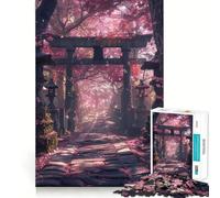 Puzzle Japonais Torii Gate Sakura 1000 pièces pour Adultes Stimule la mémoire, détend l'esprit, Bords précis, liste de souhaits du Père Noël 38x52cm
