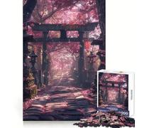 Puzzle Japonais Torii Gate Sakura 1000 pièces pour Adultes Stimule la mémoire, détend l'esprit, Bords précis, liste de souhaits du Père Noël 38x52cm