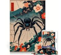 Puzzle Japonais Ukiyo-e Araignée 1000 pièces pour Adolescents Renforce la mémoire Calme et sérénité Qualité supérieure Cadeau de Noël 38x26cm