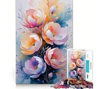 Puzzle Jardin Aquarelle 1000 Pièces Jeu de Création et de Démarrage Pièces Robustes et Faciles à Voyager pour Les Dépenses (50x75cm)