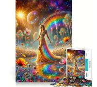 Puzzle Jardin Cosmique Arc-en-Ciel pour Adultes 1000 Pièces Jeu de Logique Anti-Stress Découpe de Précision Cadeau de Fête (38x26cm)