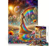 Puzzle Jardin Cosmique Arc-en-Ciel pour Adultes 1000 Pièces Jeu de Logique Anti-Stress Découpe de Précision Cadeau de Fête (38x26cm)