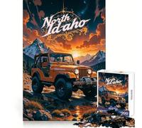Puzzle Jeep du Nord de l'Idaho (1000 pièces) Jeu de réflexion et de détente pour Adultes Découpe de qualité supérieure (50x75cm)