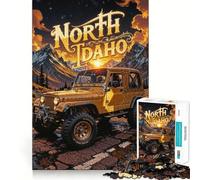 Puzzle Jeep du Nord de l'Idaho pour Adultes, 1000 pièces, Jeu de logique Robuste, Anti-Tension, Bords Transparents, Cadeau de qualité supérieure (38x52cm)