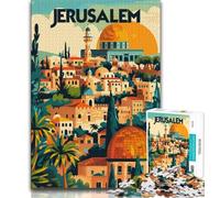 Puzzle Jérusalem Golden Glow 1000 pièces pour Adultes, Jouets éducatifs et éducatifs, Jeux familiaux avec Affiche et fiche de Questions-réponses Assorties 38x26cm