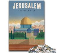 Puzzle Jérusalem pour Adultes 1000 pièces, Cadeau d'anniversaire pour Tuer Le Temps, décoration Murale pour 14 Ans et Plus (50x75cm)