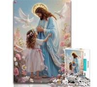 Puzzle Jésus 1000 pièces pour Adultes et Adolescents Entraînez Votre Cerveau et Vos Mains Cadeaux pour Vos Amis et Votre Famille (26x38cm)