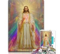 Puzzle Jésus Art 1000 pièces pour Adultes et Adolescents, Jouet éducatif et décompressant, Cadeaux du Père Noël Secret (38x26cm)