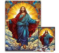 Puzzle Jésus dans Le Ciel 1000 pièces en Bois, décoration à Faire soi-même, défi cérébral, pour Adultes, Famille, Cadeau de Vacances 50x75cm / 19,68x29,52 Pouces