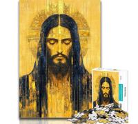 Puzzle Jésus doré 1000 pièces pour Adolescents, Jeu Familial Anti-Stress, défi Difficile, Superbes Cadeaux et Jouets 50x75cm