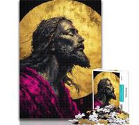Puzzle Jésus doré 1000 pièces pour Adolescents, Jeu Familial Anti-Stress, défi Difficile, Superbes Cadeaux et Jouets 50x75cm