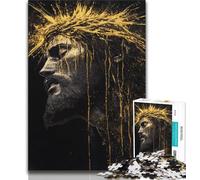 Puzzle Jésus doré 1000 pièces pour Adultes et Adolescents, Chaque pièce est Unique - Jeu Familial Stimulant et Amusant 38x26cm
