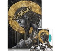 Puzzle Jésus Doré 1000 pièces pour Adultes et Adolescents, pour Un Moment de détente à la Maison Chaque pièce est Unique - Jeu Familial Stimulant et Amusant 75x50cm