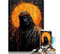 Puzzle Jésus doré pour Adultes 1000 pièces, Anti-Stress, défi Difficile à Offrir en Cadeau à Toute la Famille 38x26cm