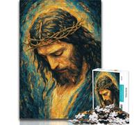 Puzzle Jésus Doré pour Adultes 1000 Pièces, Jeu Éducatif Défi Jouet Idéal comme Cadeau pour Toute la Famille 50x75cm