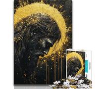 Puzzle Jésus doré pour Adultes 1000 pièces, Jeu Stimulant, Chaque pièce est Unique - Jeu Familial Stimulant 38x26cm
